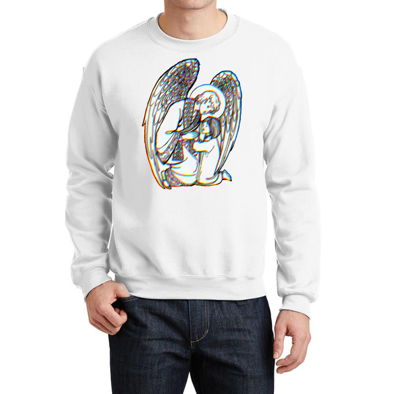 Zelator  Guardian Angel  Glitch Aesthetics Crewneck Sweatshirt | Artistshot