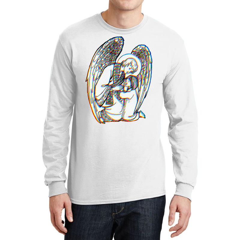 Zelator  Guardian Angel  Glitch Aesthetics Long Sleeve Shirts | Artistshot