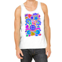 Peace And Love Flowers And Stars Hippie Design Tank Top | Artistshot