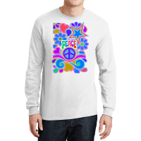 Peace And Love Flowers And Stars Hippie Design Long Sleeve Shirts | Artistshot