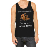 Limited Edition Easily Distracted By Cats And Book Tank Top | Artistshot