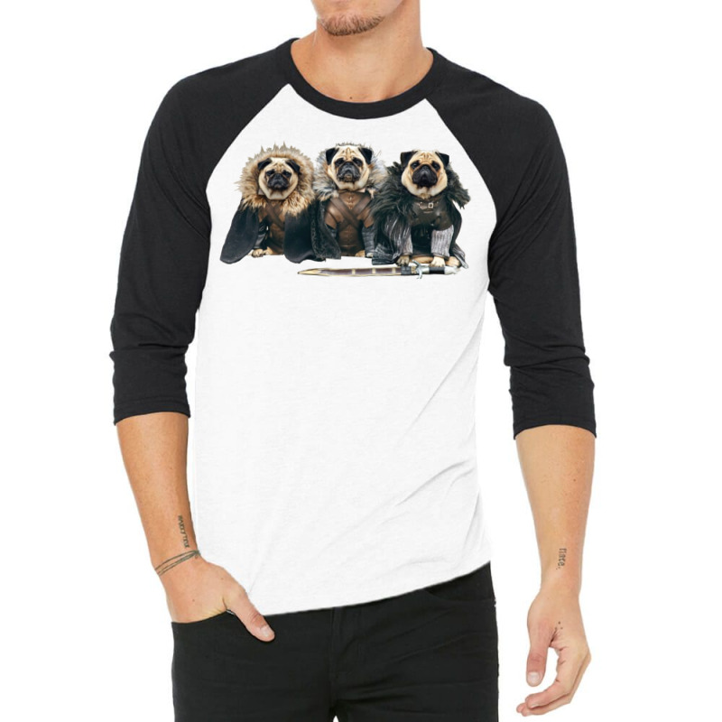 Pug Of Thrones 3/4 Sleeve Shirt by dallycoplina | Artistshot