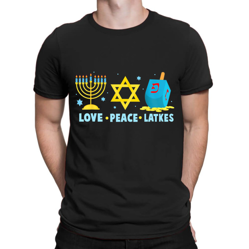 Love Peace Latkes Hanukkah Chanukah Menorah Jewish T-shirt | Artistshot