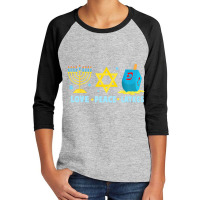 Love Peace Latkes Hanukkah Chanukah Menorah Jewish Youth 3/4 Sleeve | Artistshot