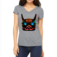 Futuristic Oni Mask Women's V-neck T-shirt | Artistshot