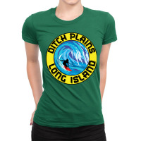 Surfing Ditch Plains Long Island New York Surf Sur Ladies Fitted T-shirt | Artistshot