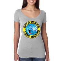 Surfing Ditch Plains Long Island New York Surf Sur Women's Triblend Scoop T-shirt | Artistshot