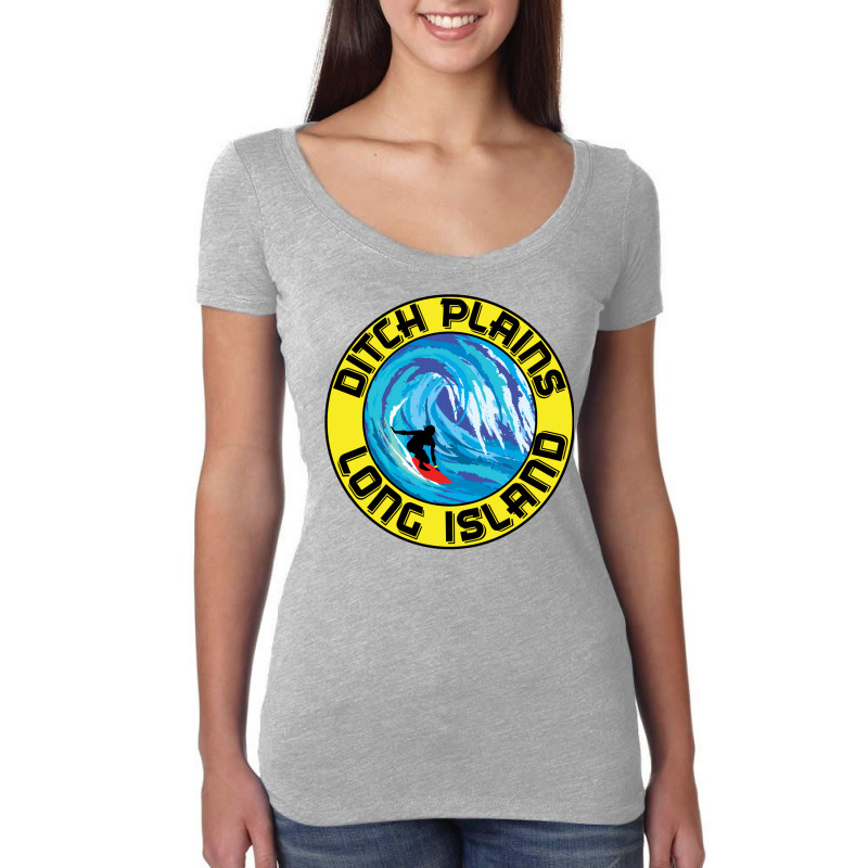 Surfing Ditch Plains Long Island New York Surf Sur Women's Triblend Scoop T-shirt by juareztoews2 | Artistshot