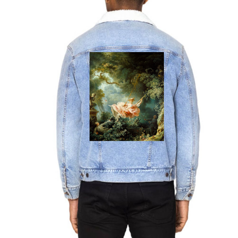 The Swing Jean Honore Fragonard Unisex Sherpa-Lined Denim Jacket by dallycoplina | Artistshot