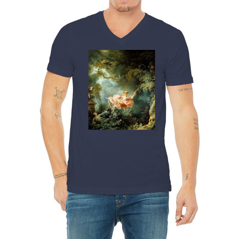 The Swing Jean Honore Fragonard V-Neck Tee by dallycoplina | Artistshot