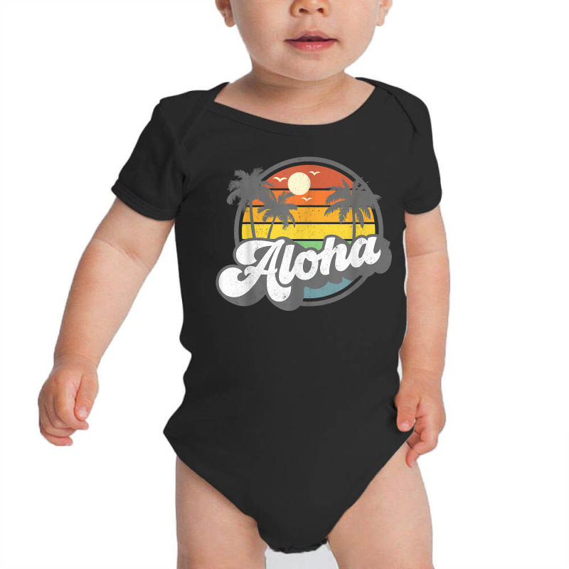 Aloha Hawaii Hawaiian Island Vacation Palm Trees B Baby Bodysuit by drviddie | Artistshot