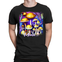 Mens Colorful Mushroom Meow Cat Morel Mycology Art T-shirt | Artistshot