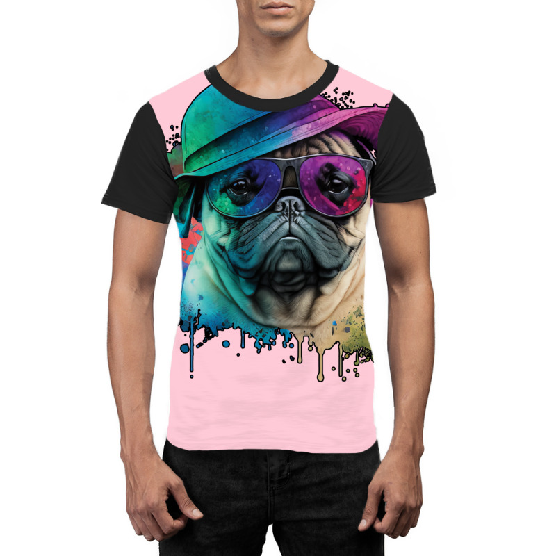 Vaporwave Pug Hat And Sunglasses Edition 1 Graphic T-shirt by juareztoews2 | Artistshot