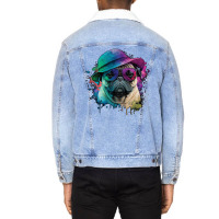 Vaporwave Pug Hat And Sunglasses Edition 1 Unisex Sherpa-lined Denim Jacket | Artistshot