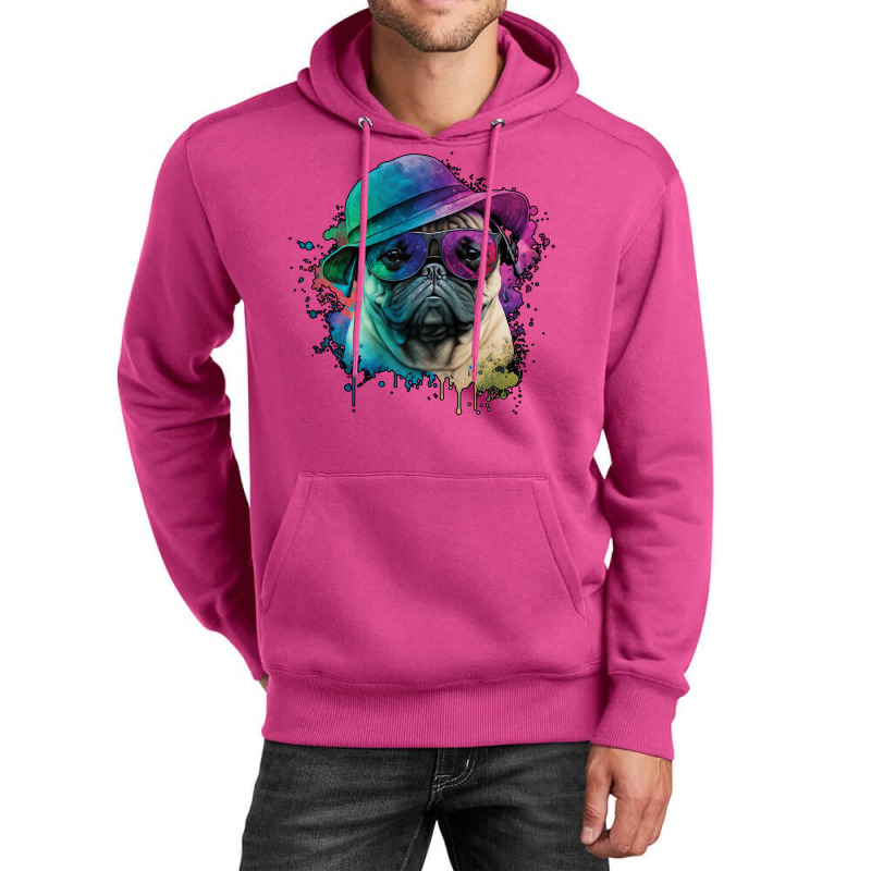 Vaporwave Pug Hat And Sunglasses Edition 1 Unisex Hoodie by juareztoews2 | Artistshot