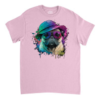 Vaporwave Pug Hat And Sunglasses Edition 1 Classic T-shirt | Artistshot