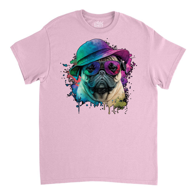 Vaporwave Pug Hat And Sunglasses Edition 1 Classic T-shirt by juareztoews2 | Artistshot