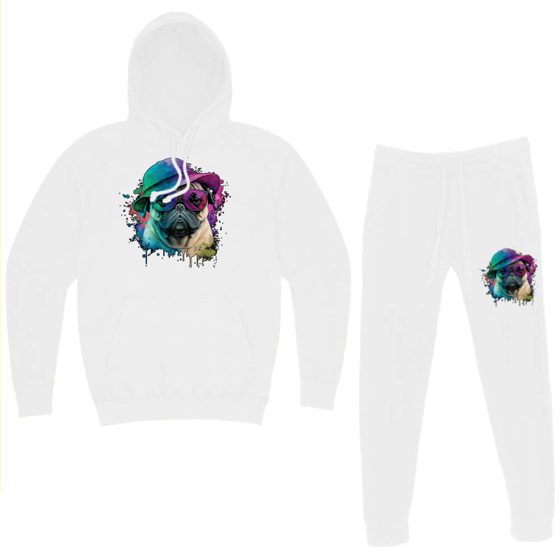 Vaporwave Pug Hat And Sunglasses Edition 1 Hoodie & Jogger set by juareztoews2 | Artistshot