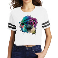 Vaporwave Pug Hat And Sunglasses Edition 1 Scorecard Crop Tee | Artistshot