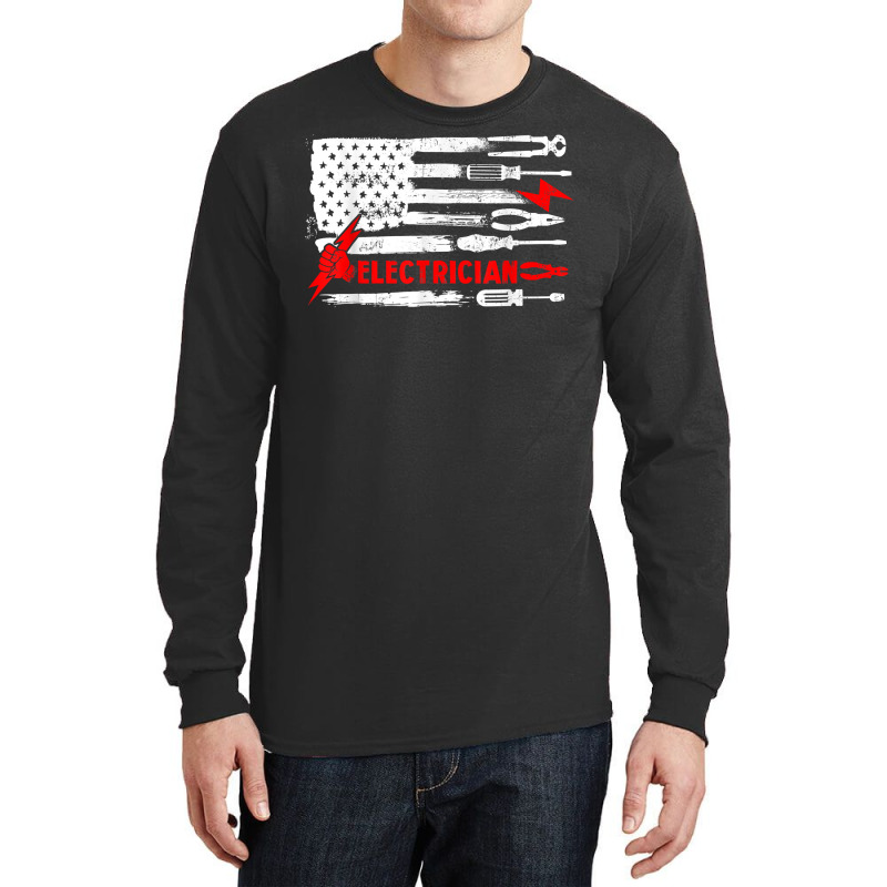 Electrician Patriotic American Flag Electrician Gi Long Sleeve Shirts | Artistshot