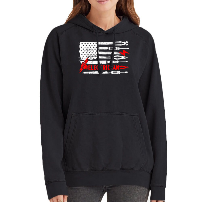 Electrician Patriotic American Flag Electrician Gi Vintage Hoodie | Artistshot