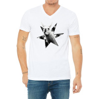 Star Llama No Text Black And White V-neck Tee | Artistshot