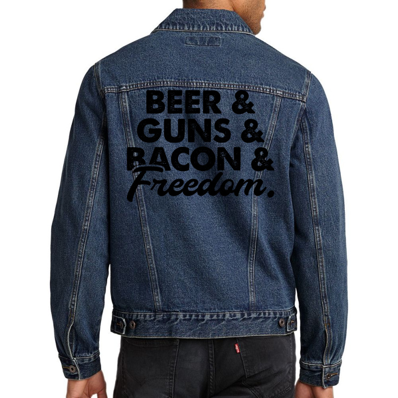 Beer Guns Bacon And Freedom Nature Men Denim Jacket | Artistshot