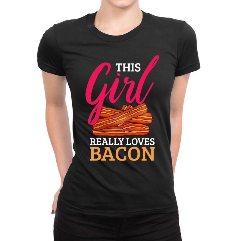 Bacon Pork Strips Bacon Lover Humor Ladies Fitted T-Shirt by joycehalimw | Artistshot