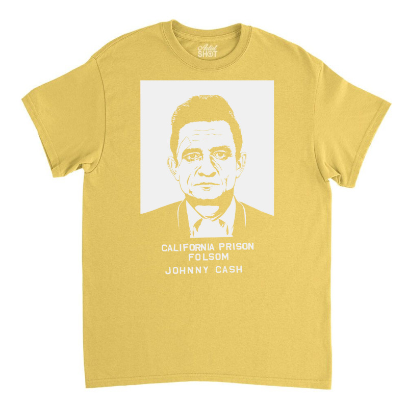 Johnny Cash Prison White Classic T-shirt | Artistshot