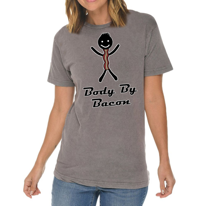 Body By Bacon Yellow Vintage T-shirt | Artistshot