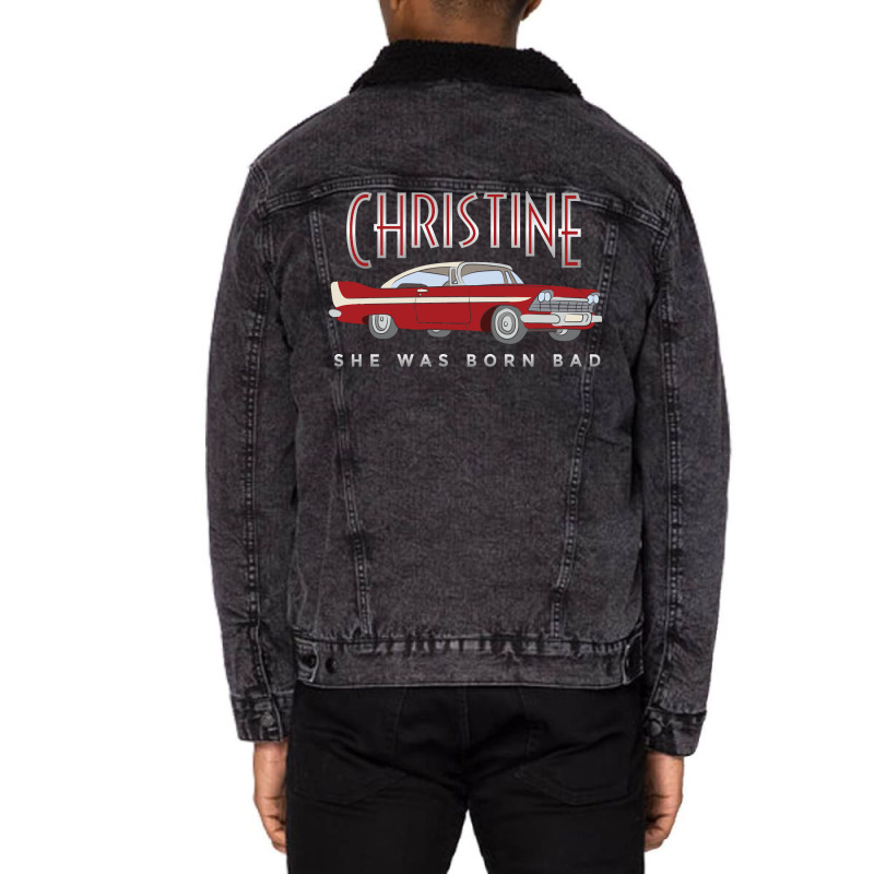 Christine Classic Car Model Automotive Long Sleeve Unisex Sherpa-lined Denim Jacket | Artistshot