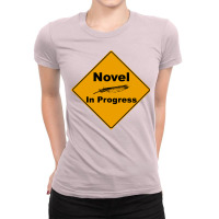 Caution Novel In Progress Aesthetic Ladies Fitted T-shirt | Artistshot