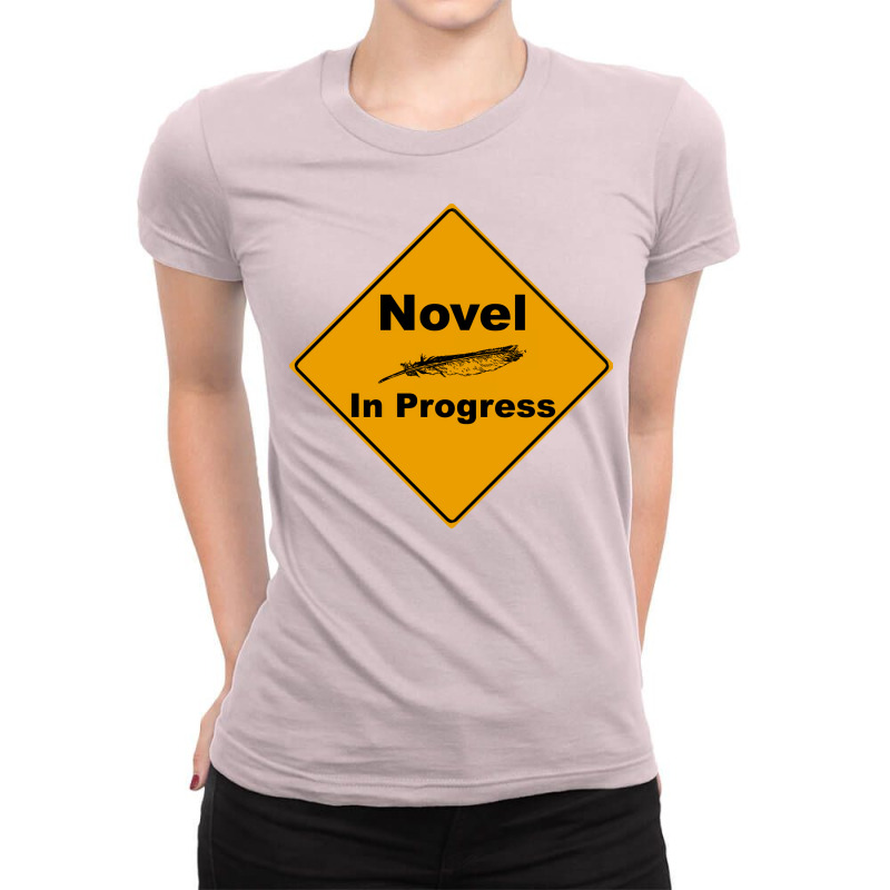 Caution Novel In Progress Aesthetic Ladies Fitted T-Shirt by thakursahucy | Artistshot