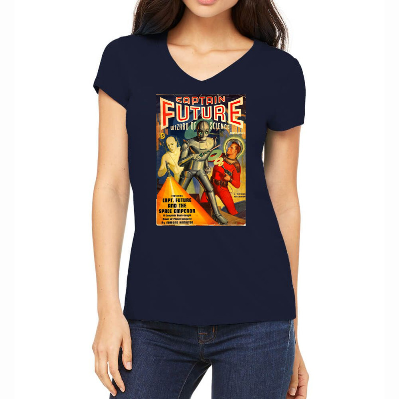 Captain Future Poster Women's V-Neck T-Shirt by bouzoshadzirh | Artistshot