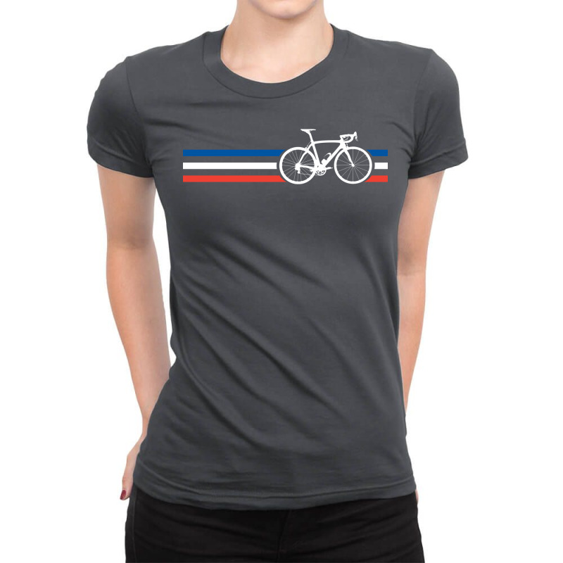 Bike Stripes French National Road Race V2 Ladies Fitted T-Shirt by derasnelton5 | Artistshot