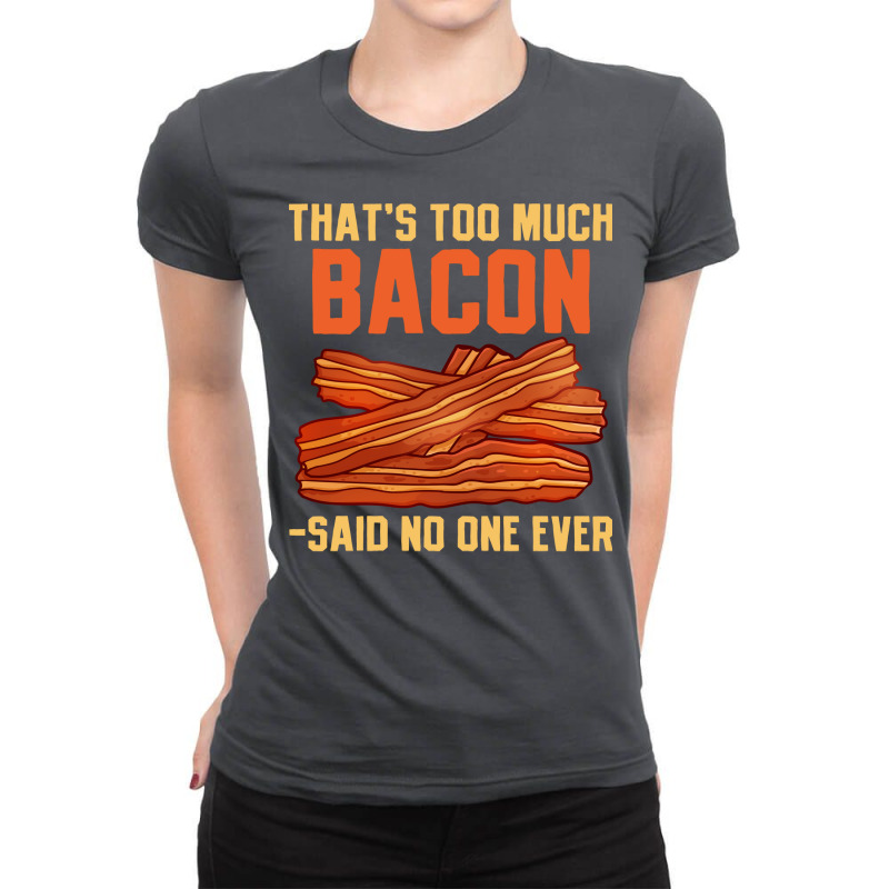 Bacon Pork Strips Foodie Bacon Lover Yellow Ladies Fitted T-Shirt by hamdanzangei | Artistshot