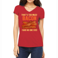 Bacon Pork Strips Foodie Bacon Lover Yellow Women's V-neck T-shirt | Artistshot