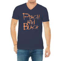 Peach And Black [worn Look] V-neck Tee | Artistshot