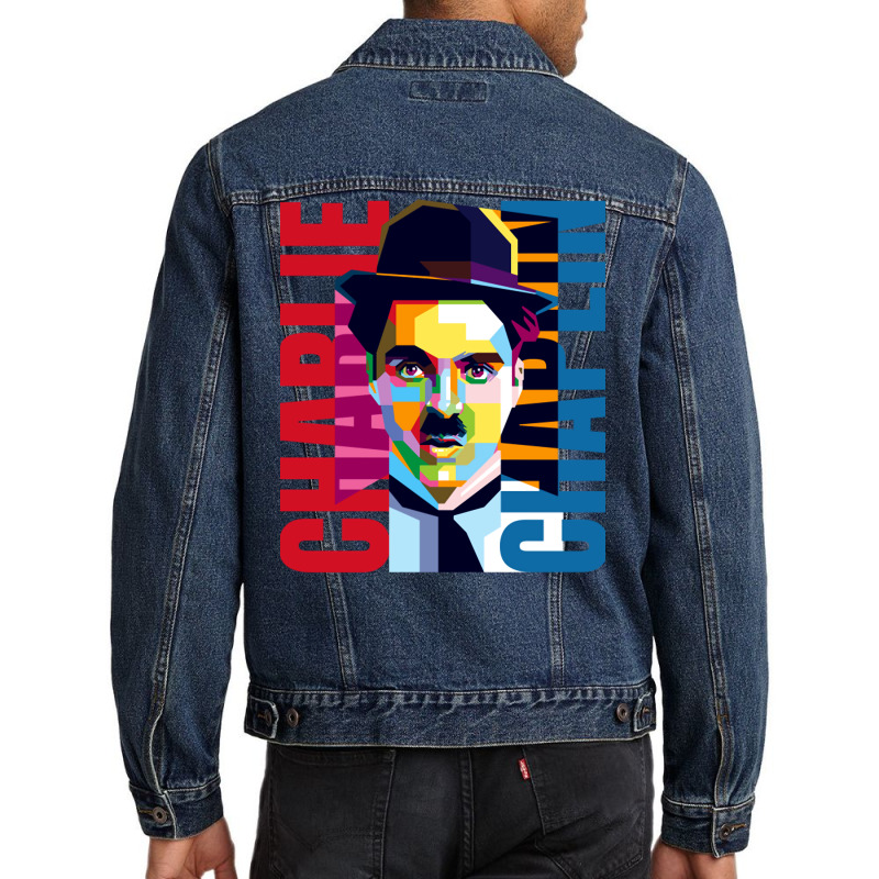 Charlie Chaplin Pop Art Men Denim Jacket by bouzoshadzirh | Artistshot