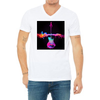 Radioactive Guitar On Colors V-neck Tee | Artistshot