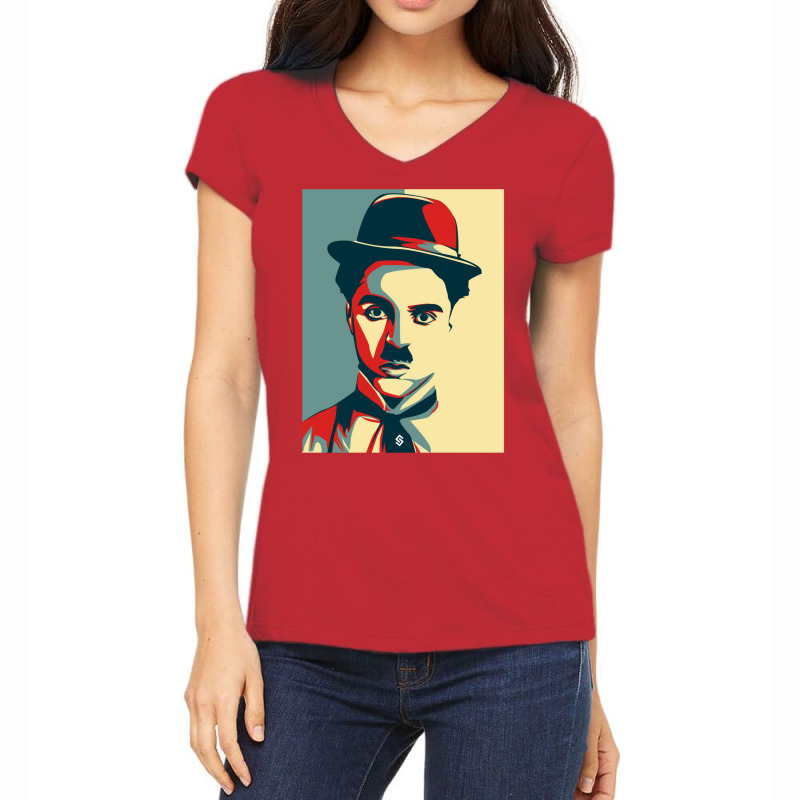 Charlie Chaplin Women's V-Neck T-Shirt by bouzoshadzirh | Artistshot