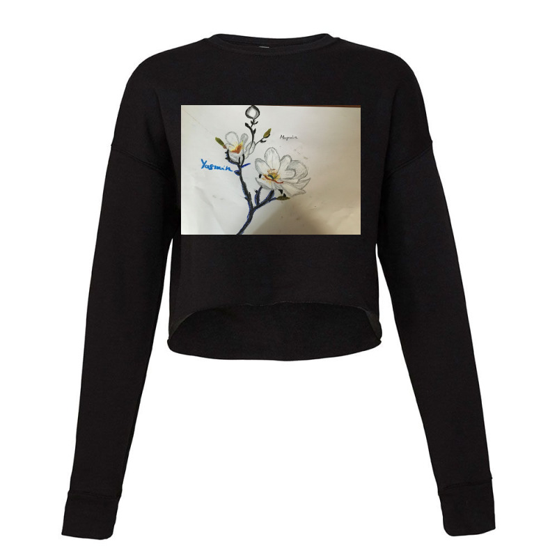 Img 2902-magnolia Oil Pastel Art Work Cropped Sweater by Angelysmina | Artistshot