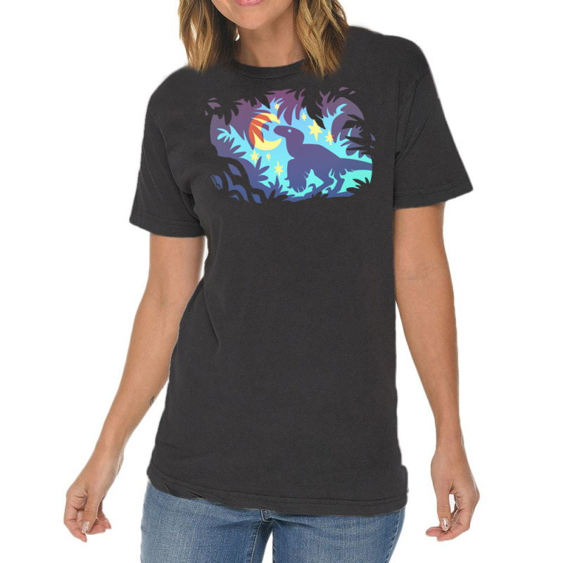 Stargazing Dino (blue Variant) Vintage T-Shirt by otargroskyi | Artistshot