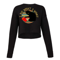 Vintage Retro Do What I Want Black Cat Red Cup Tee Cropped Sweater | Artistshot