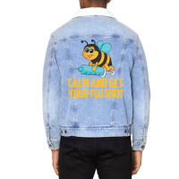 Funny Bee Calm Get Your Flu Shot Cool Love Vaccina Unisex Sherpa-lined Denim Jacket | Artistshot