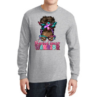 Thyroid Cancer Warrior Afro Messy Bun Long Sleeve Shirts | Artistshot