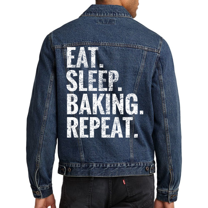 Eat Sleep Baking Repeat Nostalgia Men Denim Jacket by zydermelnic8 | Artistshot