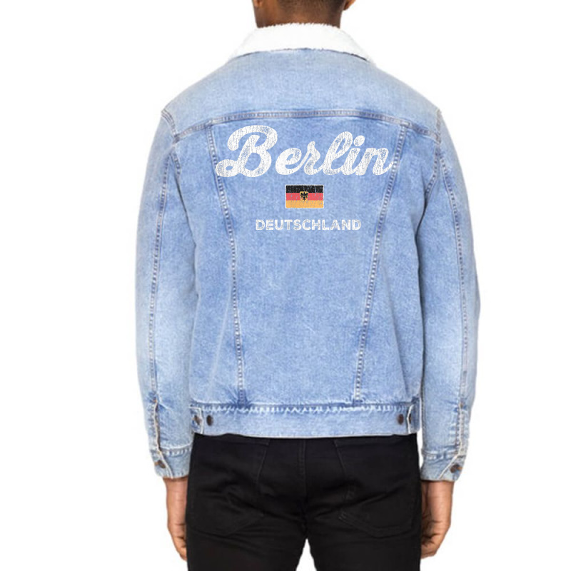 Berlin Germany T Shirt Vintage Sports Script Deuts Unisex Sherpa-lined Denim Jacket | Artistshot