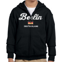 Berlin Germany T Shirt Vintage Sports Script Deuts Youth Zipper Hoodie | Artistshot