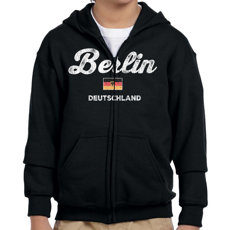 Berlin Germany T Shirt Vintage Sports Script Deuts Youth Zipper Hoodie | Artistshot